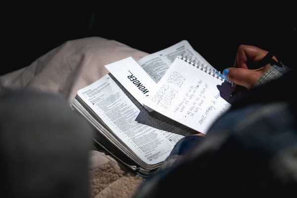 notebook and bible