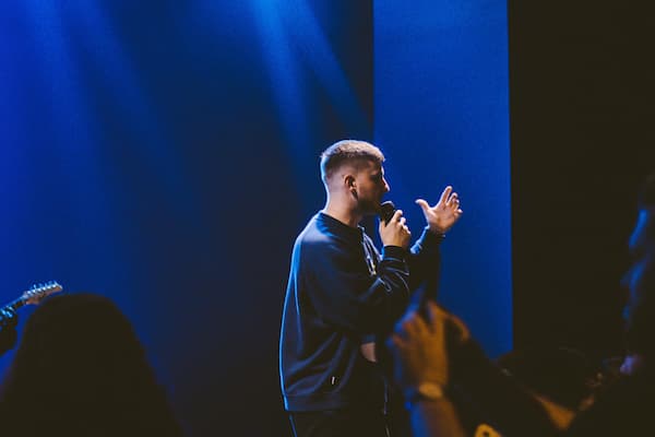 preacher in a church service