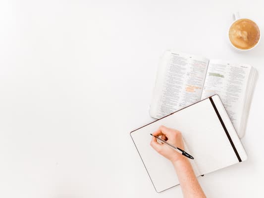 bible and a notebook